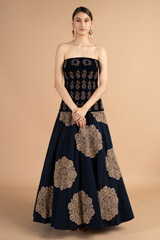 Navy Blue Velvet Corset With Navy Skirt1252 video